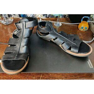 Kork-Ease Baltea Black Leather Sandals Sz 10M Comfortable Gladiator